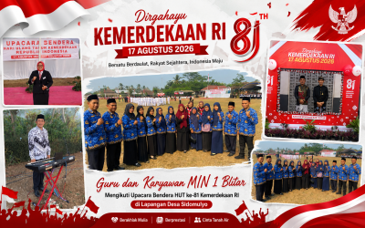 Tanamkan Semangat Nasionalisme, Guru dan Karyawan MIN 1 Blitar Ikuti Upacara HUT ke-81 RI
